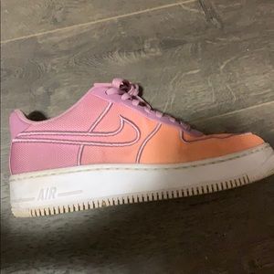 Purple and orange air force 1’s